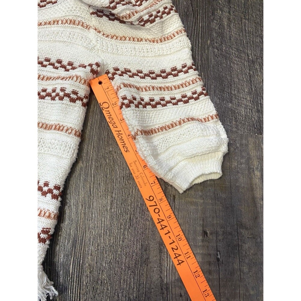 House of Harlow 1960 One Shoulder Cropped Knit Fringe Sweater Boho Small - Picture 7 of 8